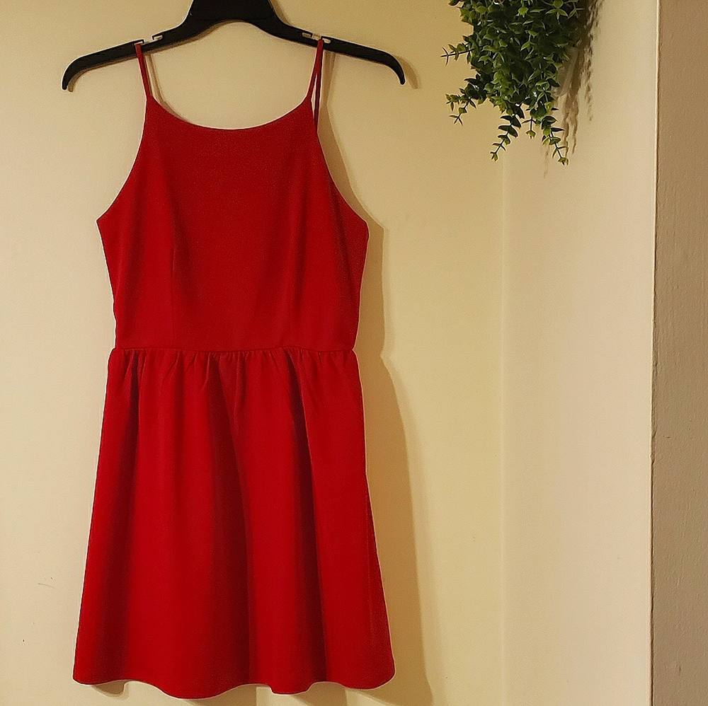 Short Red Skater Dress